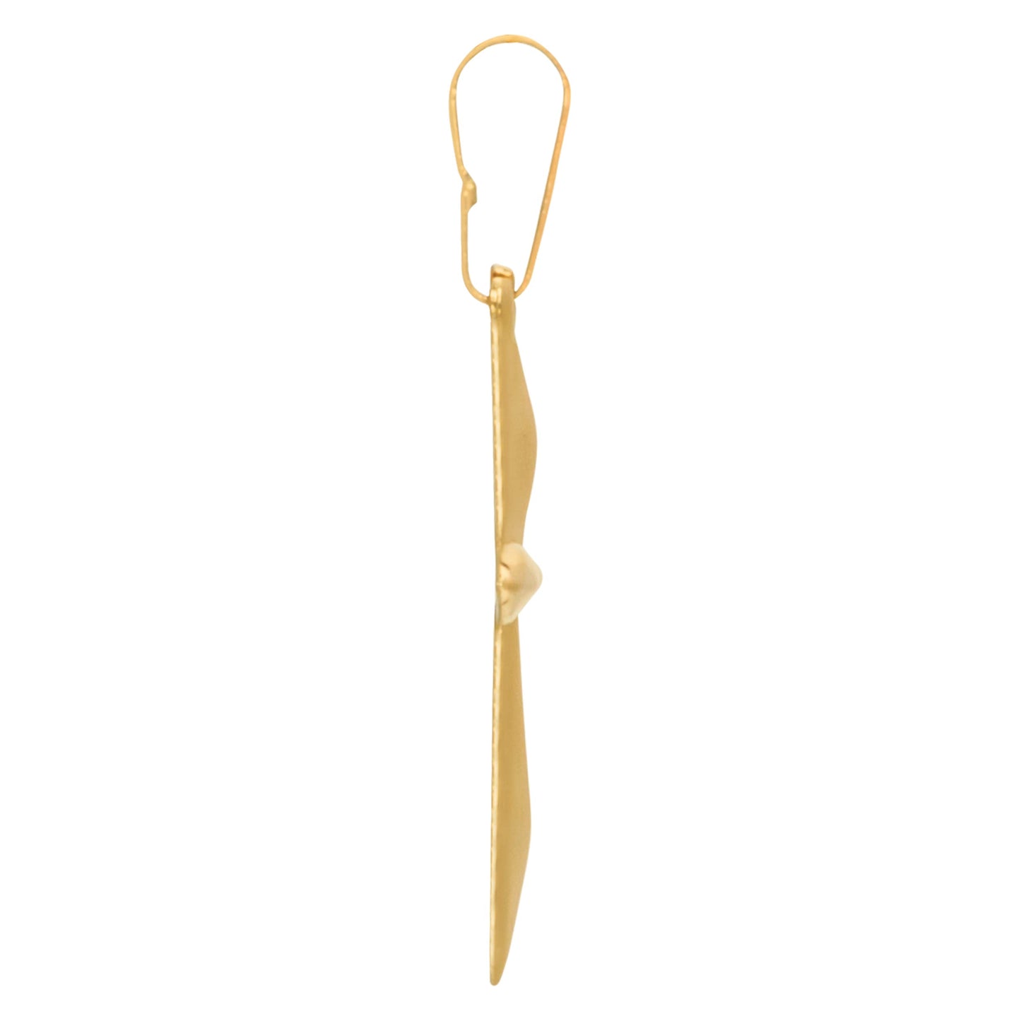 14k Gold Cross Pendant - Angel Design