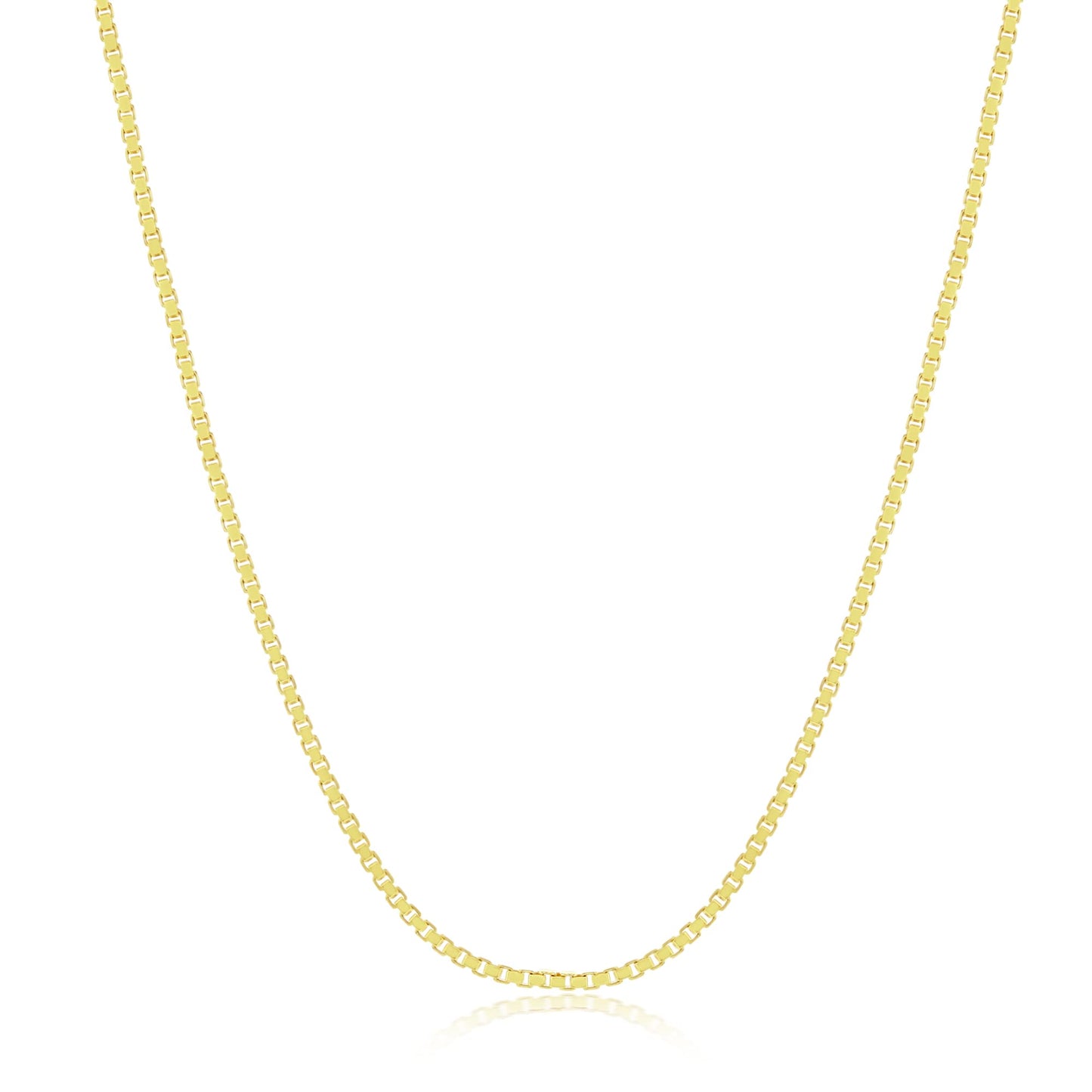 MAZZERI Gold Plated 925 Sterling Silver 1mm & 1.6mm Italian Box Chain Necklace 16" - 24"