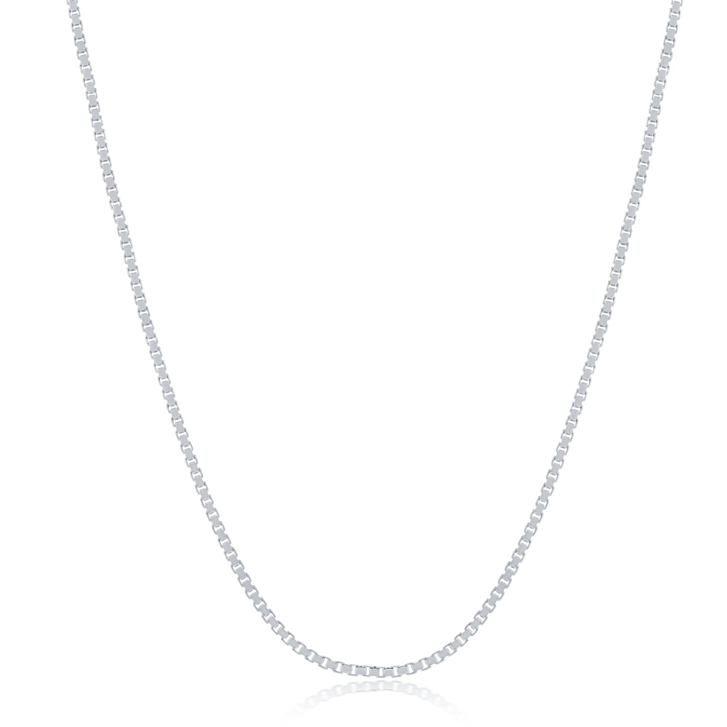 .925 Sterling Silver 1mm & 1.6mm Italian Box Chain Necklace For Women And Men 16" - 24"