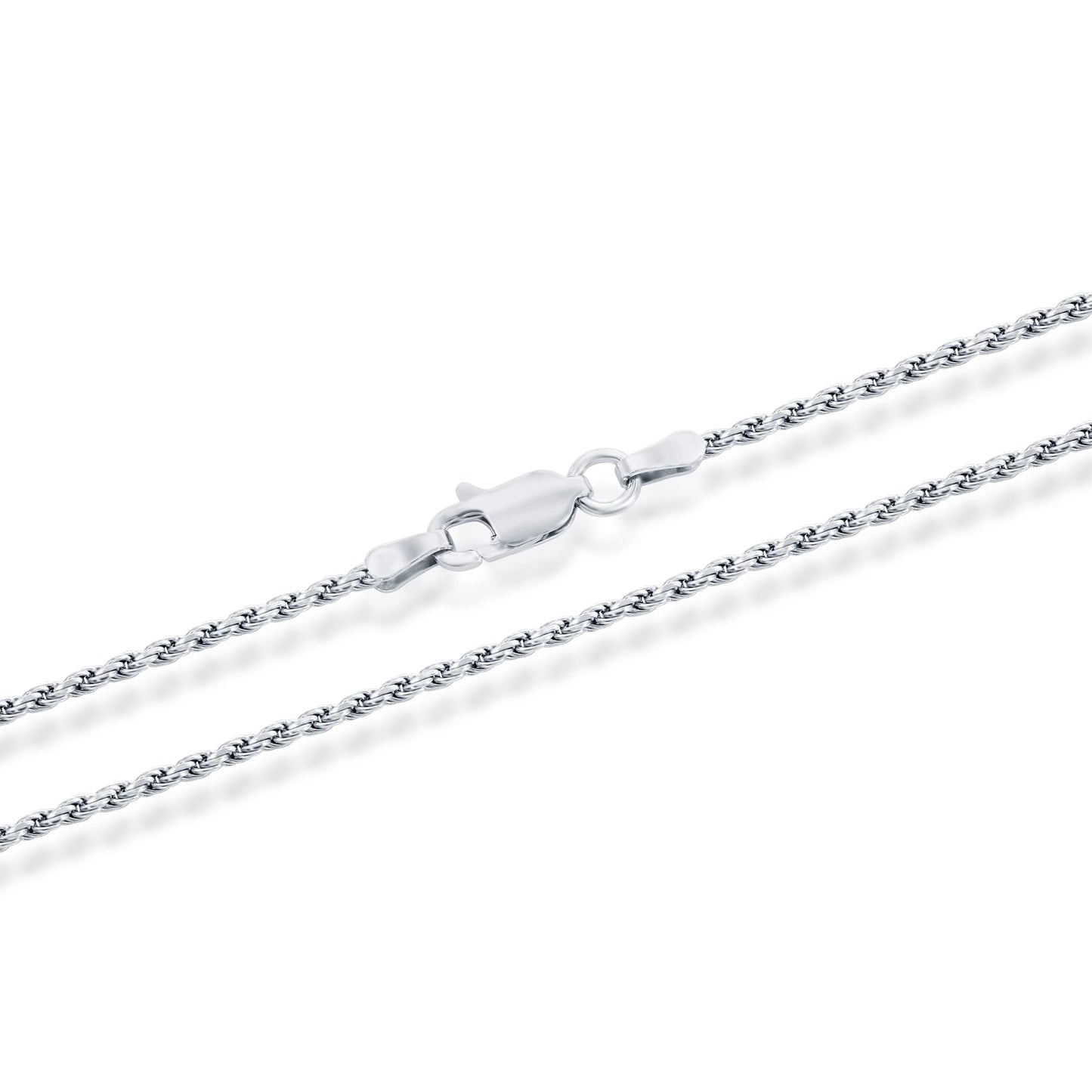 MAZZERI Solid Sterling Silver Italian 1.3mm & 1.6mm Diamond-Cut Braided Rope Chain Necklace for Men Women, 925 Sterling Silver Made in Italy