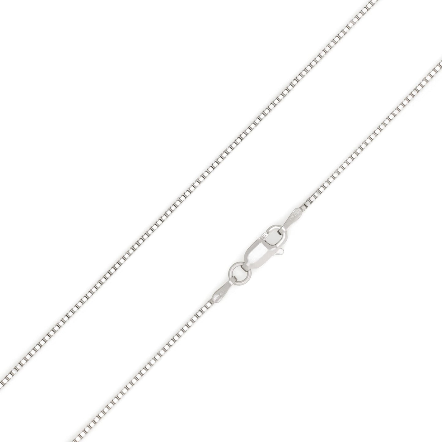 .925 Sterling Silver 1mm & 1.6mm Italian Box Chain Necklace For Women And Men 16" - 24"
