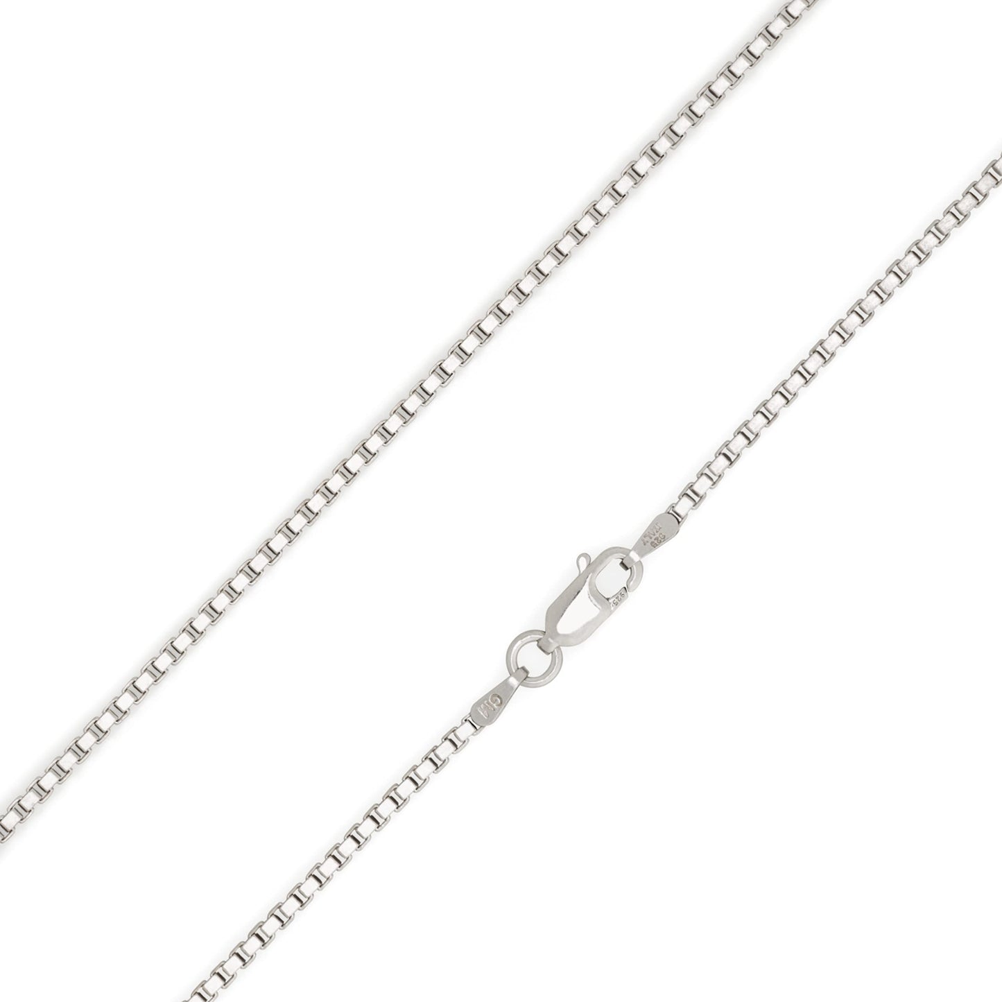.925 Sterling Silver 1mm & 1.6mm Italian Box Chain Necklace For Women And Men 16" - 24"