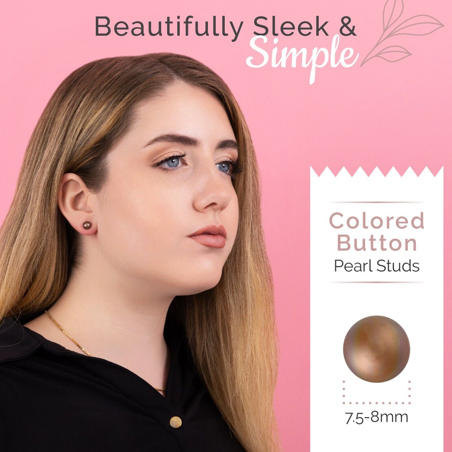 14k Gold Cultured Pearl Stud Earrings For Women And Girls -Various Sizes & Color