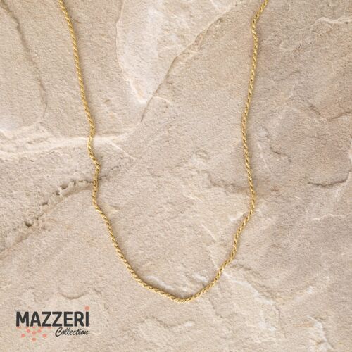 MAZZERI Solid Gold Plated Sterling Silver Italian 1.3/1.6/2.2/2.8mm Diamond-Cut