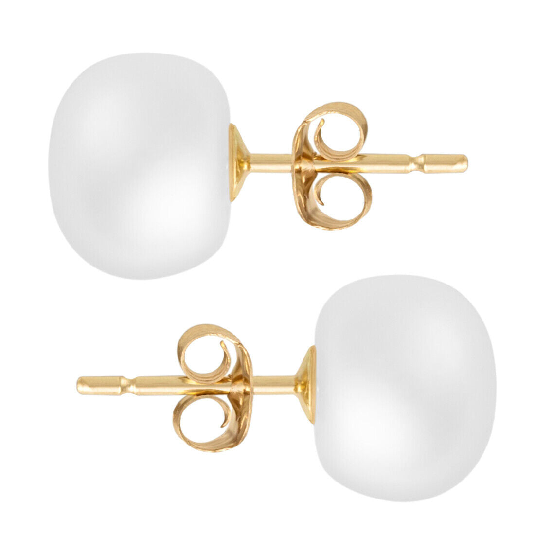 14k Gold Cultured Pearl Stud Earrings For Women And Girls -Various Sizes & Color