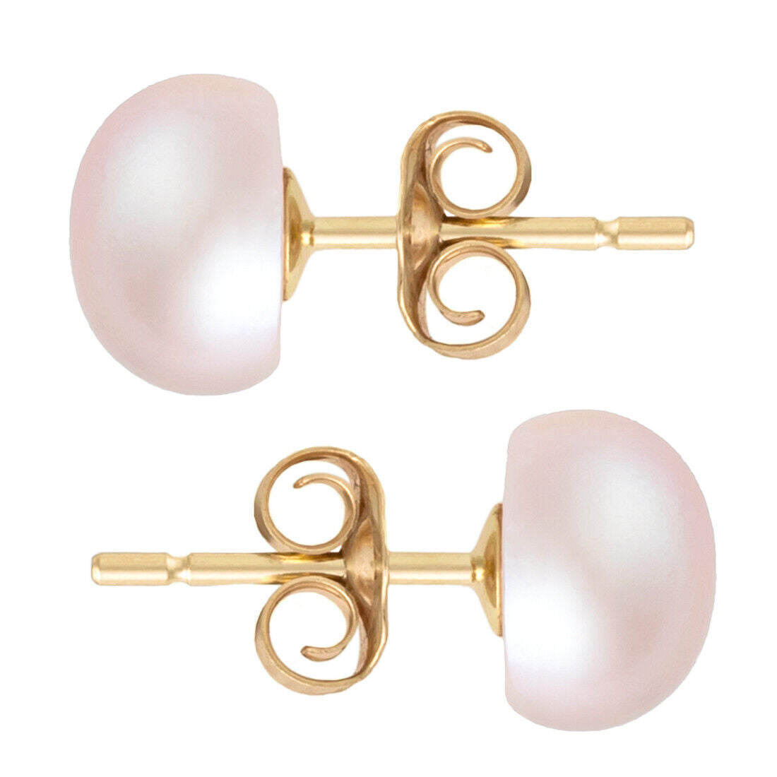 14k Gold Cultured Pearl Stud Earrings For Women And Girls -Various Sizes & Color