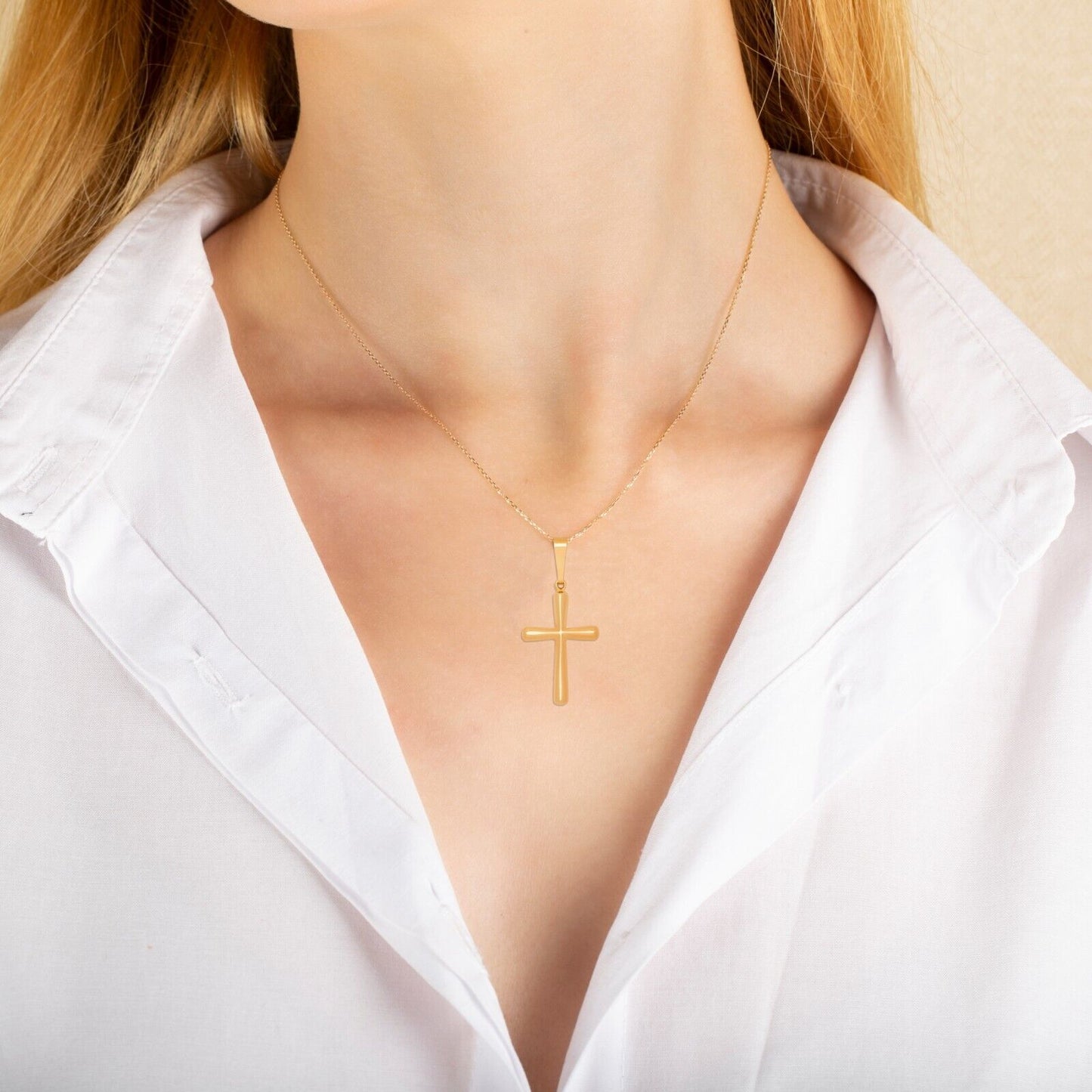 14k Gold Cross Pendant, Religious Charms for Women and Men - Multiple Designs