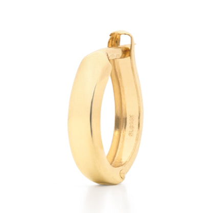 14k Gold Classic Round Huggie Hoop Earrings