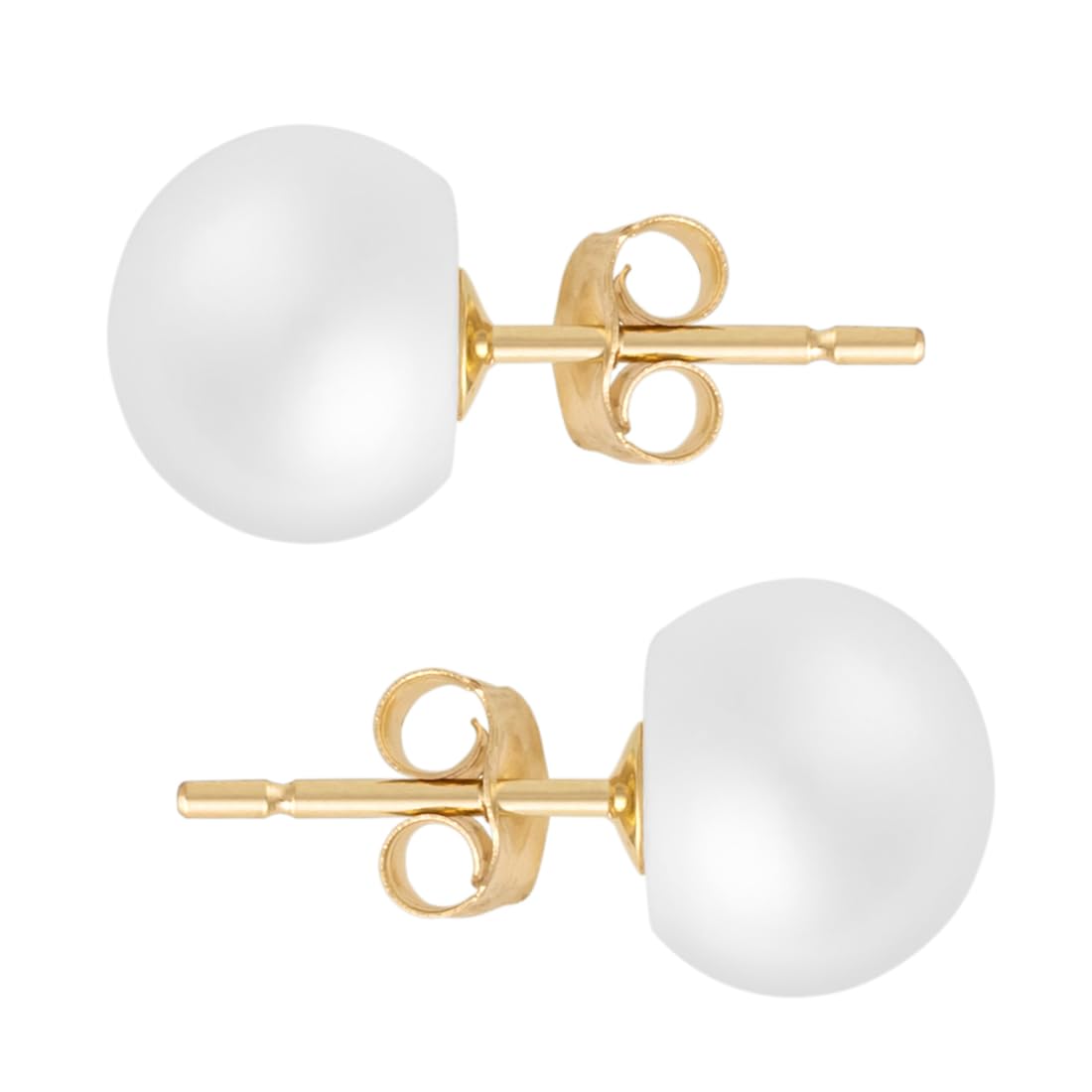 9ct Freshwater button pearl earrings. 9ct Freshwater button pearl earrings.