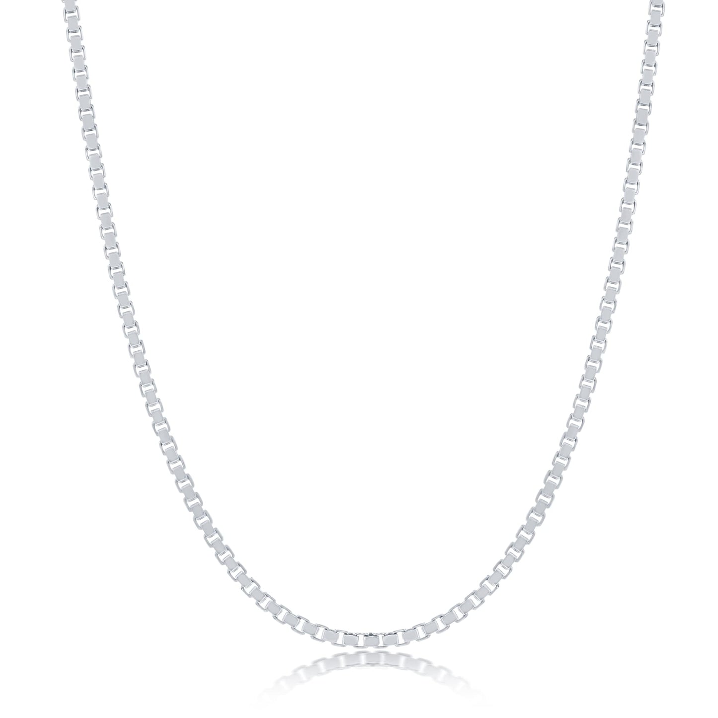 .925 Sterling Silver 1mm & 1.6mm Italian Box Chain Necklace For Women And Men 16" - 24"