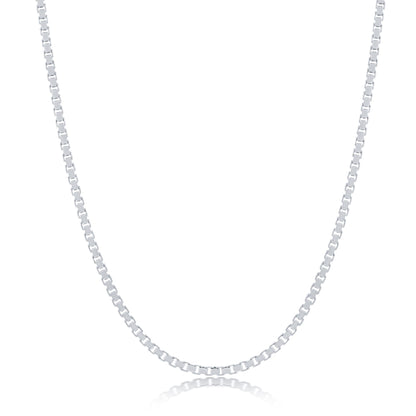 .925 Sterling Silver 1mm & 1.6mm Italian Box Chain Necklace For Women And Men 16" - 24"
