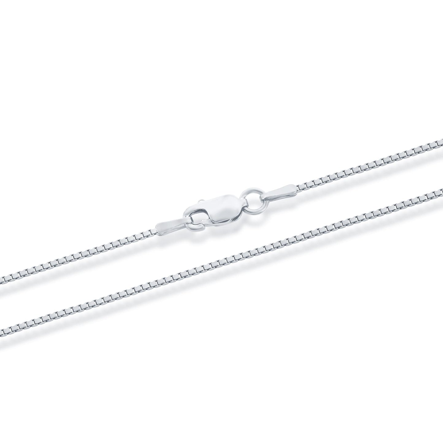 MAZZERI Rhodium Plated 925 Sterling Silver 1mm & 1.6mm Italian Box Chain Necklace 16" - 24"