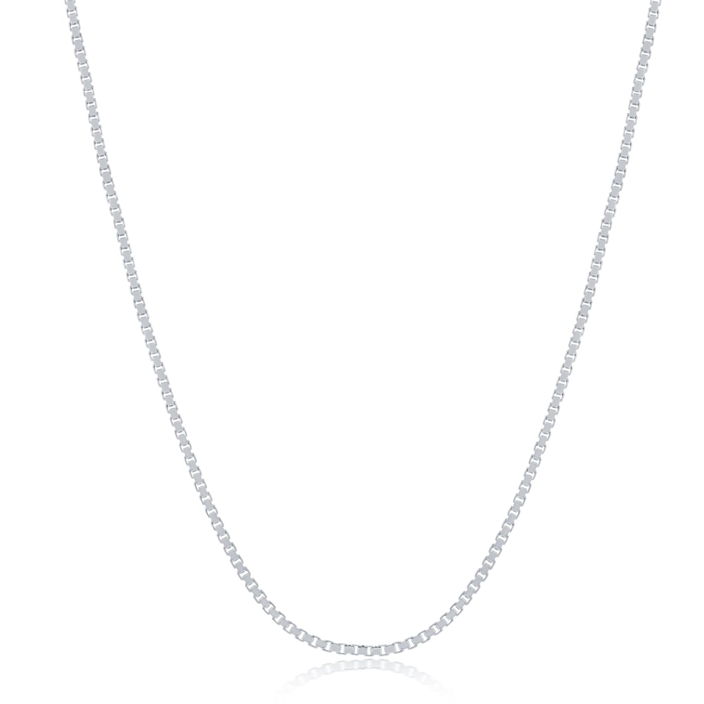 .925 Sterling Silver 1mm & 1.6mm Italian Box Chain Necklace For Women And Men 16" - 24"