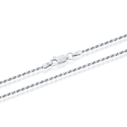 MAZZERI Solid Sterling Silver Italian 1.3mm & 1.6mm Diamond-Cut Braided Rope Chain Necklace for Men Women, 925 Sterling Silver Made in Italy