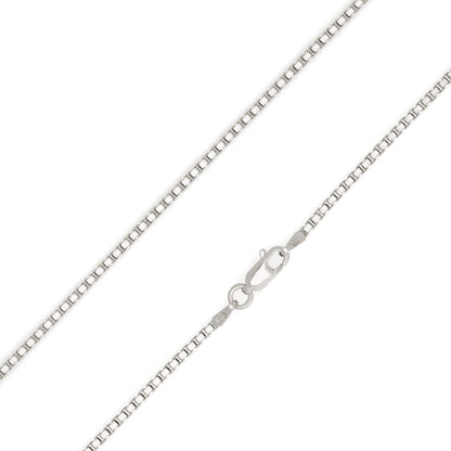 .925 Sterling Silver 1mm & 1.6mm Italian Box Chain Necklace For Women And Men 16" - 24"