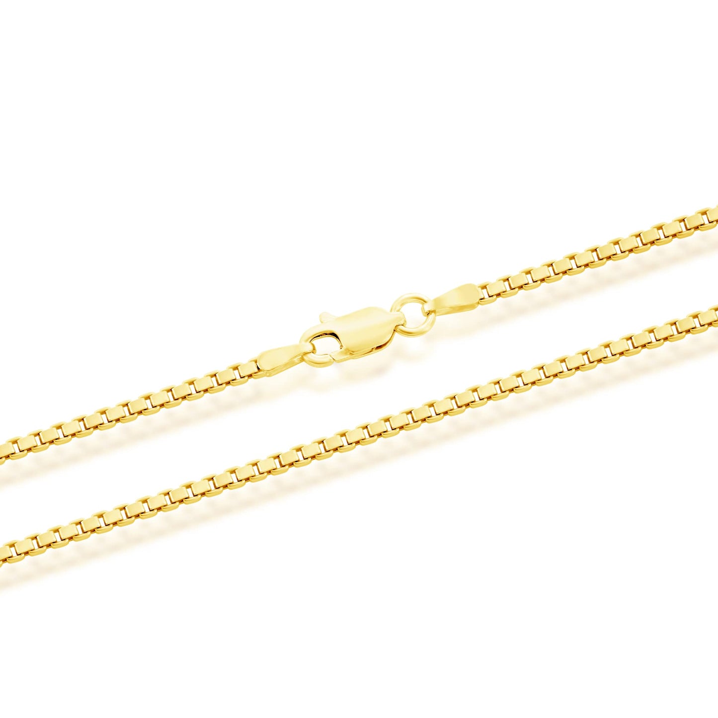 MAZZERI Gold Plated 925 Sterling Silver 1mm & 1.6mm Italian Box Chain Necklace 16" - 24"