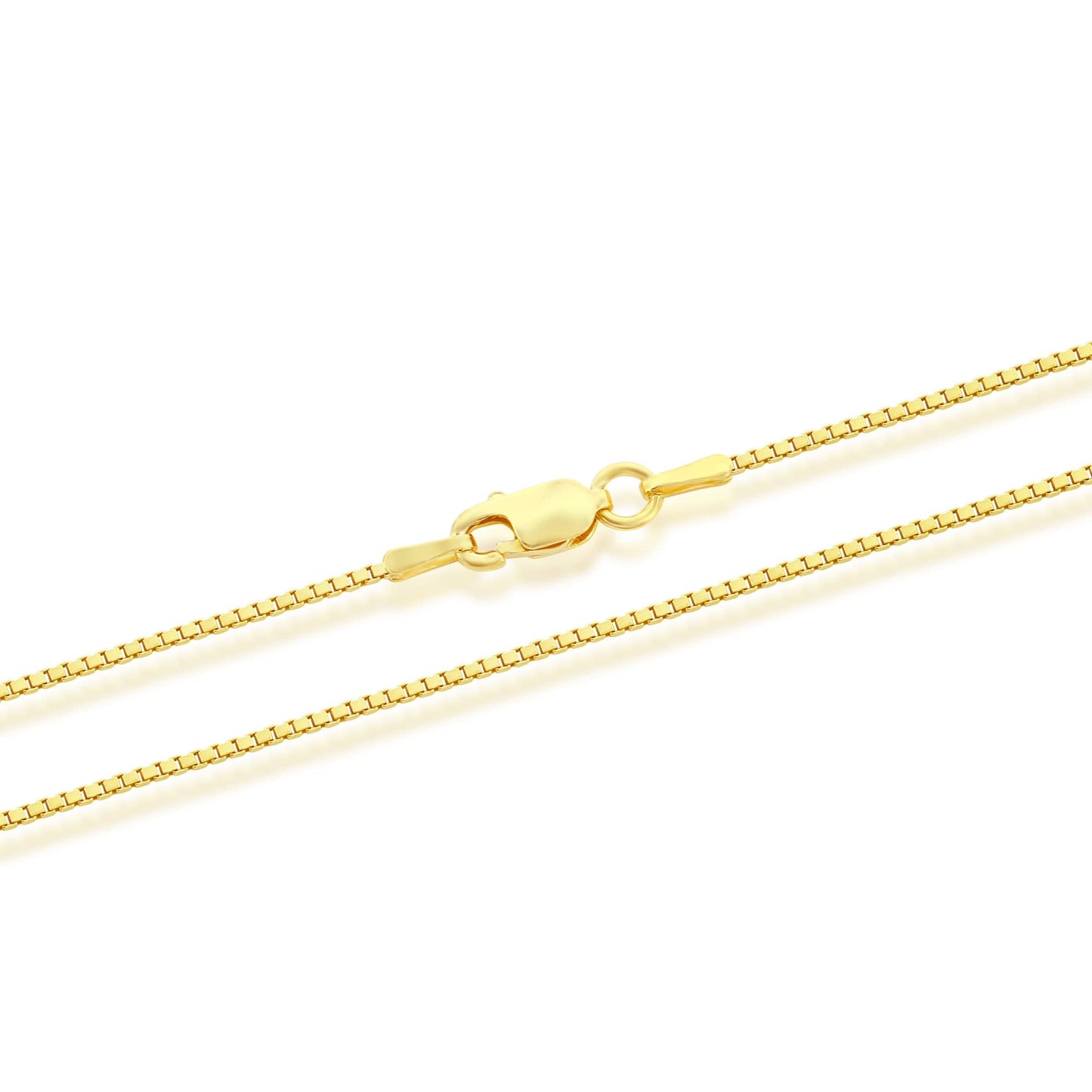 MAZZERI Gold Plated 925 Sterling Silver 1mm & 1.6mm Italian Box Chain Necklace 16" - 24"
