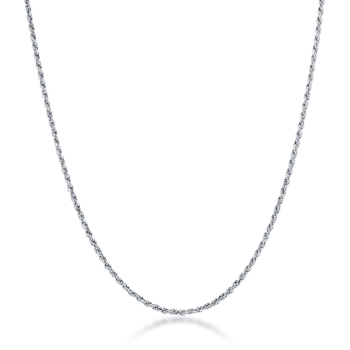 MAZZERI Rhodium Plated 925 Sterling Silver 1.3mm, 1.6mm, 2mm, 3mm 