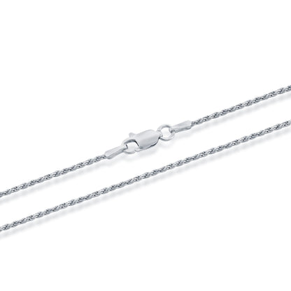 MAZZERI Rhodium Plated 925 Sterling Silver 1.3mm & 1.6mm Italian Rope Chain Necklace 16" - 24"