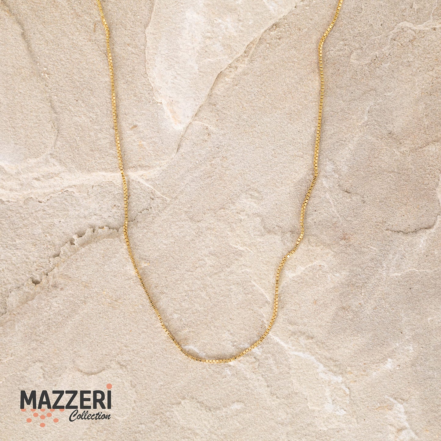 MAZZERI Gold Plated 925 Sterling Silver 1mm & 1.6mm Italian Box Chain Necklace 16" - 24"