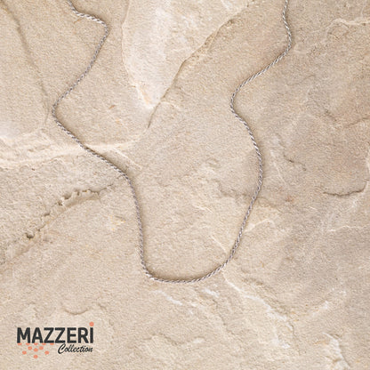 MAZZERI Rhodium Plated 925 Sterling Silver 1.3mm & 1.6mm Italian Rope Chain Necklace 16" - 24"